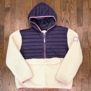 Ivory Ella Purple and Cream Hooded Sweatshirt